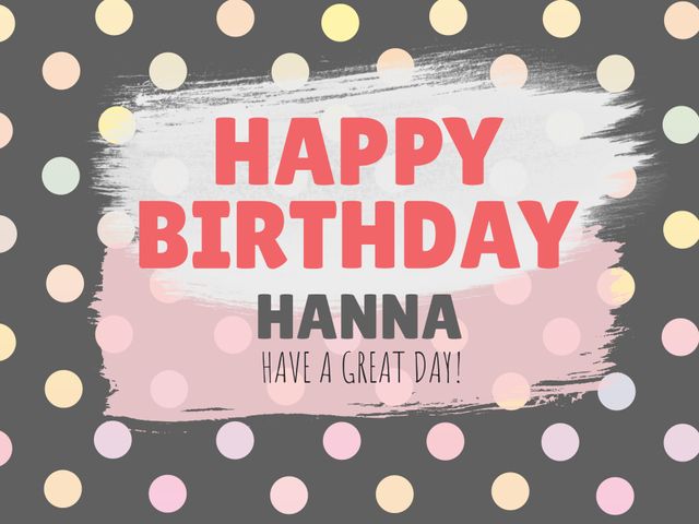 Ideal for creating personalized birthday wishes. Suitable for festive celebrations and party invitations. The bright and colorful design with polka dots adds a cheerful touch to any birthday greeting.