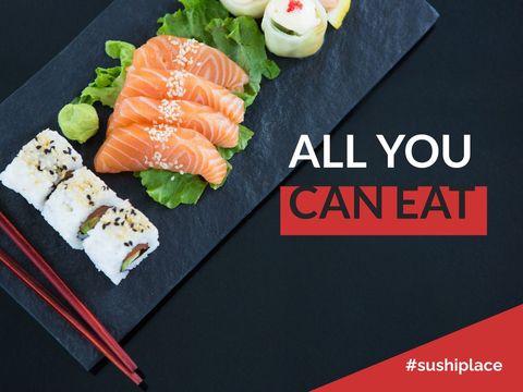 all you can eat sushi platter with salmon sashimi - Download Free Stock Templates Pikwizard.com