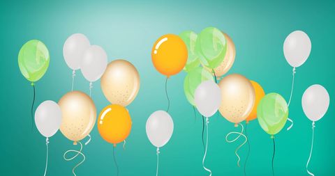 Colorful Balloons on Vibrant Green Background Celebrating - Download Free Stock Images Pikwizard.com