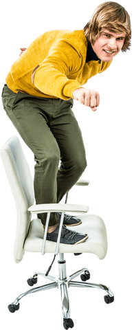 transparent active hipster businessman energized in yellow sweater - Download Free Stock Videos Pikwizard.com
