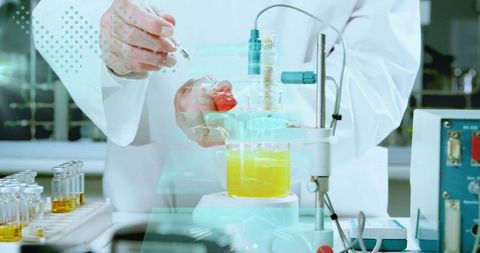 Scientist conducting precise experiment with advanced lab instruments