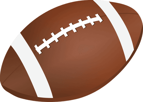 digital illustration featuring rugged rugby ball with brown leather and distinctive white stripes against clear backdrop. ideal for sports publications, equipment advertisements, event promotions.