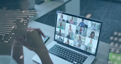 Virtual Meeting with Professional Team in Multinational Business