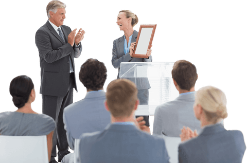 businesswoman receiving award acclaims in transparent background - Download Free Stock Videos Pikwizard.com