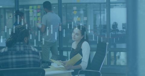 Collaborative office teamwork with thoughtful planning