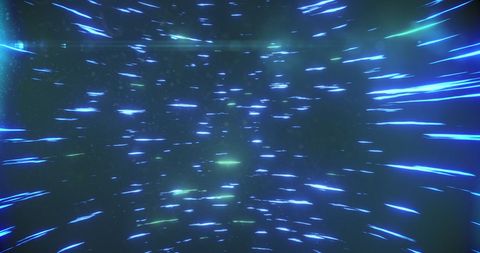 Dazzling blue light trails in hypnotic motion