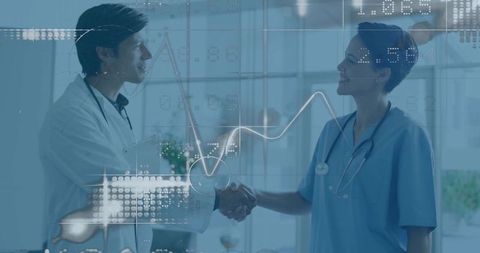 Medical Professionals Shaking Hands Symbolizing Healthcare Innovation