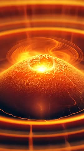 Pulsing Molten Dome Energy Field Vertical Video Showing Plasma Swirls and Radiant Rings