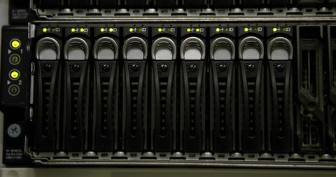 Server Rack with Flashing LED Indicators in Data Center - Download Free Stock Images Pikwizard.com