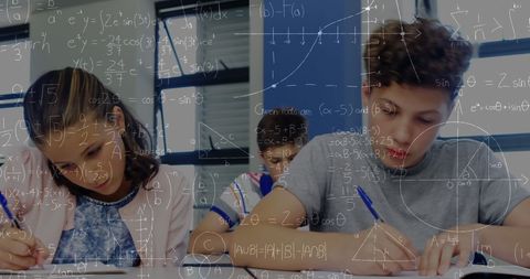 Engaged Students Learning Mathematics in Modern Classroom - Download Free Stock Images Pikwizard.com