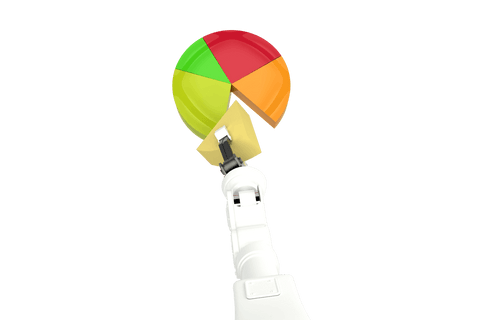 robotic arm creating pie chart on transparent background - Download Free Stock Videos Pikwizard.com