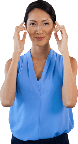 businesswoman adjusting imaginary eyeglasses on transparent background - Download Free Stock Videos Pikwizard.com