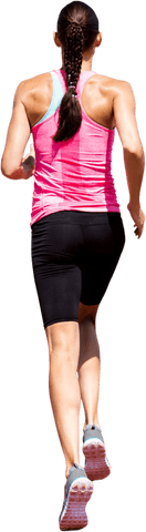 Hispanic Woman Jogging Wearing Sports Attire Transparent Background