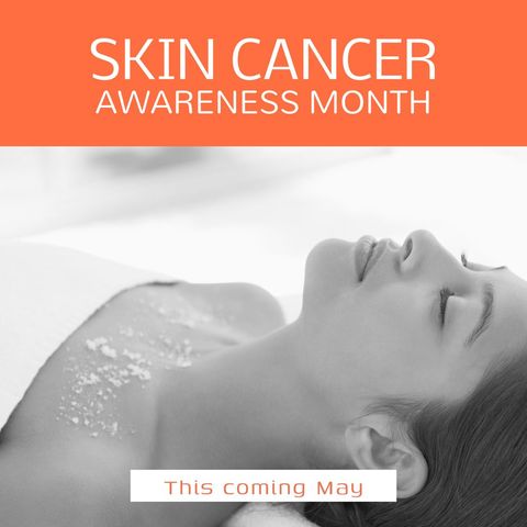 skin cancer awareness month with woman sunbathing - Download Free Stock Templates Pikwizard.com