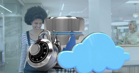 cloud storage security with businesswomen in modern office - Download Free Stock Images Pikwizard.com