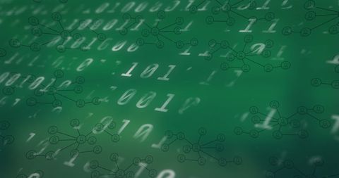 Futuristic Binary Code with Network Connections on Green Background - Download Free Stock Images Pikwizard.com