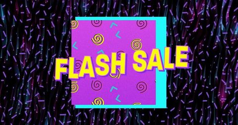 Vibrant Flash Sale Banner Glowing in Futuristic Neon Style