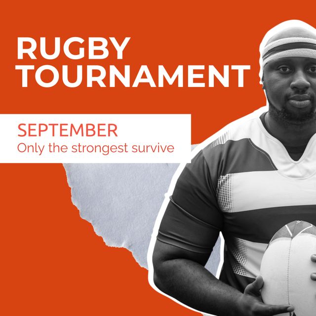 Promotional Poster Featuring Rugby Tournament Advertising with Player - Download Free Stock Templates Pikwizard.com