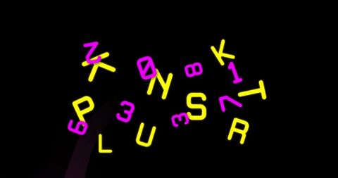 Retro Futuristic Floating Letters and Numbers - Download Free Stock Images Pikwizard.com