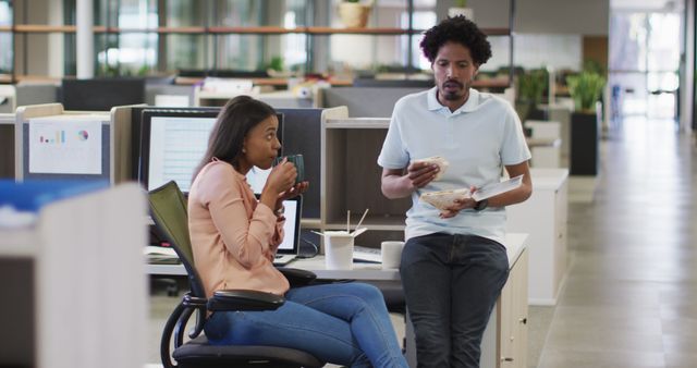 Coworkers Taking a Coffee Break in Modern Office Space - Download Free Stock Images Pikwizard.com