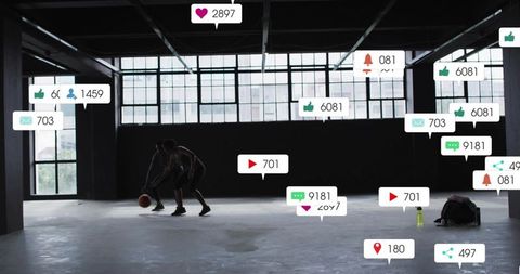 Urban Basketball Game in Industrial Setting with Social Media Notifications