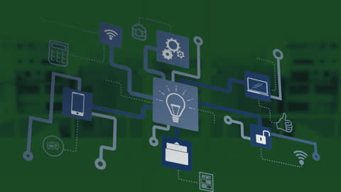 Networking Connections and Cyber Security Concept Illustration