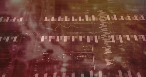 Abstract digital interface displaying financial data visualization