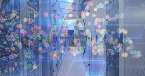 Digital Icons Floating in High-Tech Data Center - Download Free Stock Images Pikwizard.com