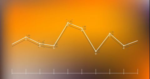 Visual Infographic of Statistical Data Analysis on Vibrant Orange Background