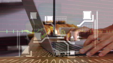 Business Team Analyzing Financial Data On Laptop Screen