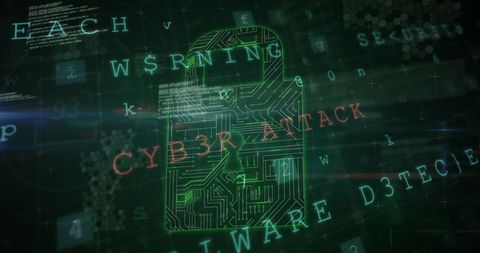 Digital Security Concept with Padlock and Cyber Attack Warning - Download Free Stock Images Pikwizard.com