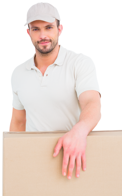 Transparent Delivery Man Holding Box White Background - Download Free Stock Videos Pikwizard.com