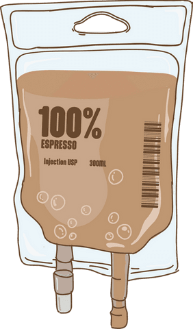 Transparent cartoon espresso infusion bag vector illustration