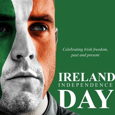ireland independence day with face painted in flag colors - Download Free Stock Templates Pikwizard.com