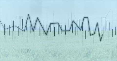 Financial Data Over Renewable Energy Wind Turbines - Download Free Stock Images Pikwizard.com