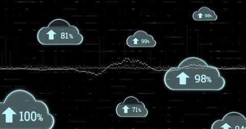 Cloud Data Computing Interface with Statistics Display - Download Free Stock Images Pikwizard.com
