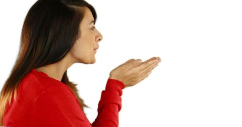 Woman Blowing Kiss Side View Portrait - Download Free Stock Images Pikwizard.com