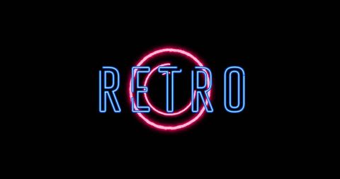 Retro Neon Sign Over Black Background - Download Free Stock Images Pikwizard.com
