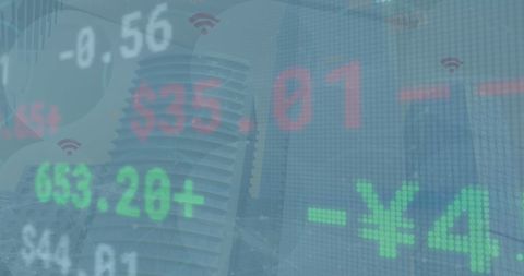 Financial Data and Skyscraper in Abstract Layer - Download Free Stock Images Pikwizard.com