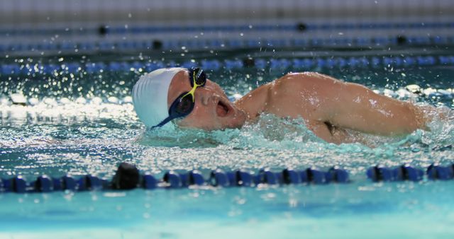 Professional Swimmer Practicing in Pool for Competition - Download Free Stock Images Pikwizard.com