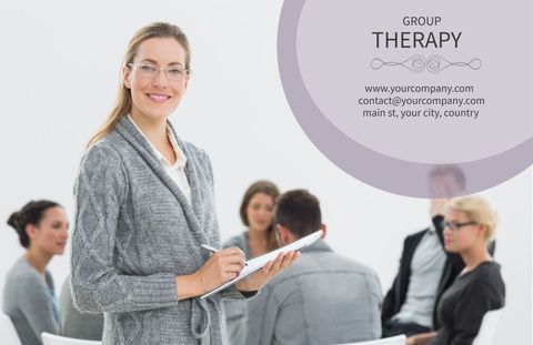 therapist leading group session in professional psychology setting - Download Free Stock Templates Pikwizard.com