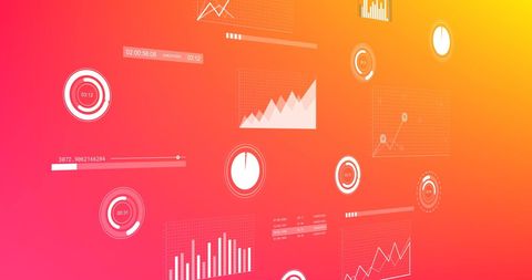 Futuristic Data Graphs and Charts on Vibrant Gradient - Download Free Stock Images Pikwizard.com