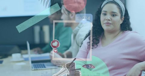 Engaged Woman in Business Meeting Collaborating at Conference Table