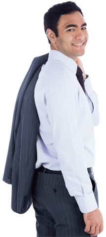 Happy Asian Businessman Smiling in Formal Attire on Transparent Background