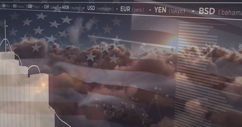 abstract financial data overlaid on american theme - Download Free Stock Images Pikwizard.com