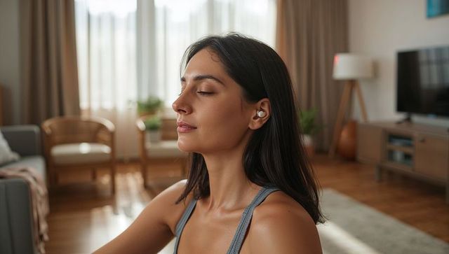 Tranquil Meditation in Modern Living Room Setting