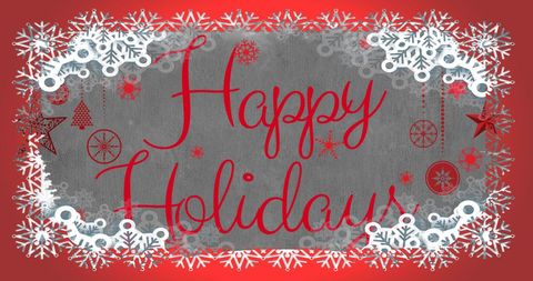 Festive Happy Holidays Greeting Card with Snowflakes