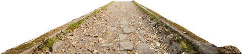 Vintage Cobblestone Road on Transparent Background Visual