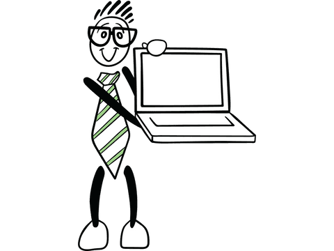 businessman stick figure with laptop and tie on transparent background - Download Free Stock Videos Pikwizard.com