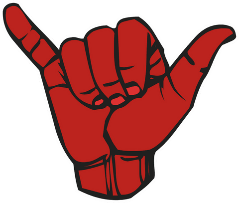red shaka hand vector with black outline on transparent background - Download Free Stock Videos Pikwizard.com